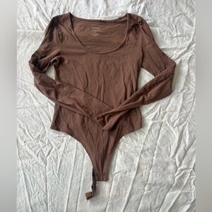 Banana Republic Chocolate Long Sleeve Bodysuit